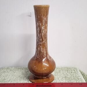 Vintage Haeger Brown Drip Glaze Vase USA Mid Century Modern Pottery